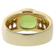 18K Peridot Oval Design Ring #57 Gold/Light Green