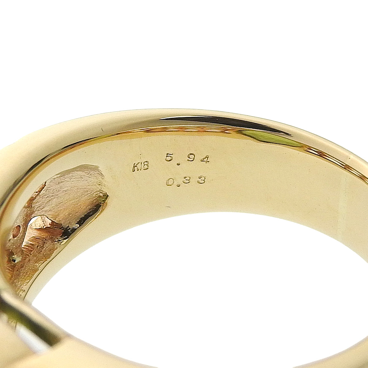 18K Peridot Oval Design Ring #57 Gold/Light Green
