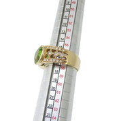 18K Peridot Oval Design Ring #57 Gold/Light Green