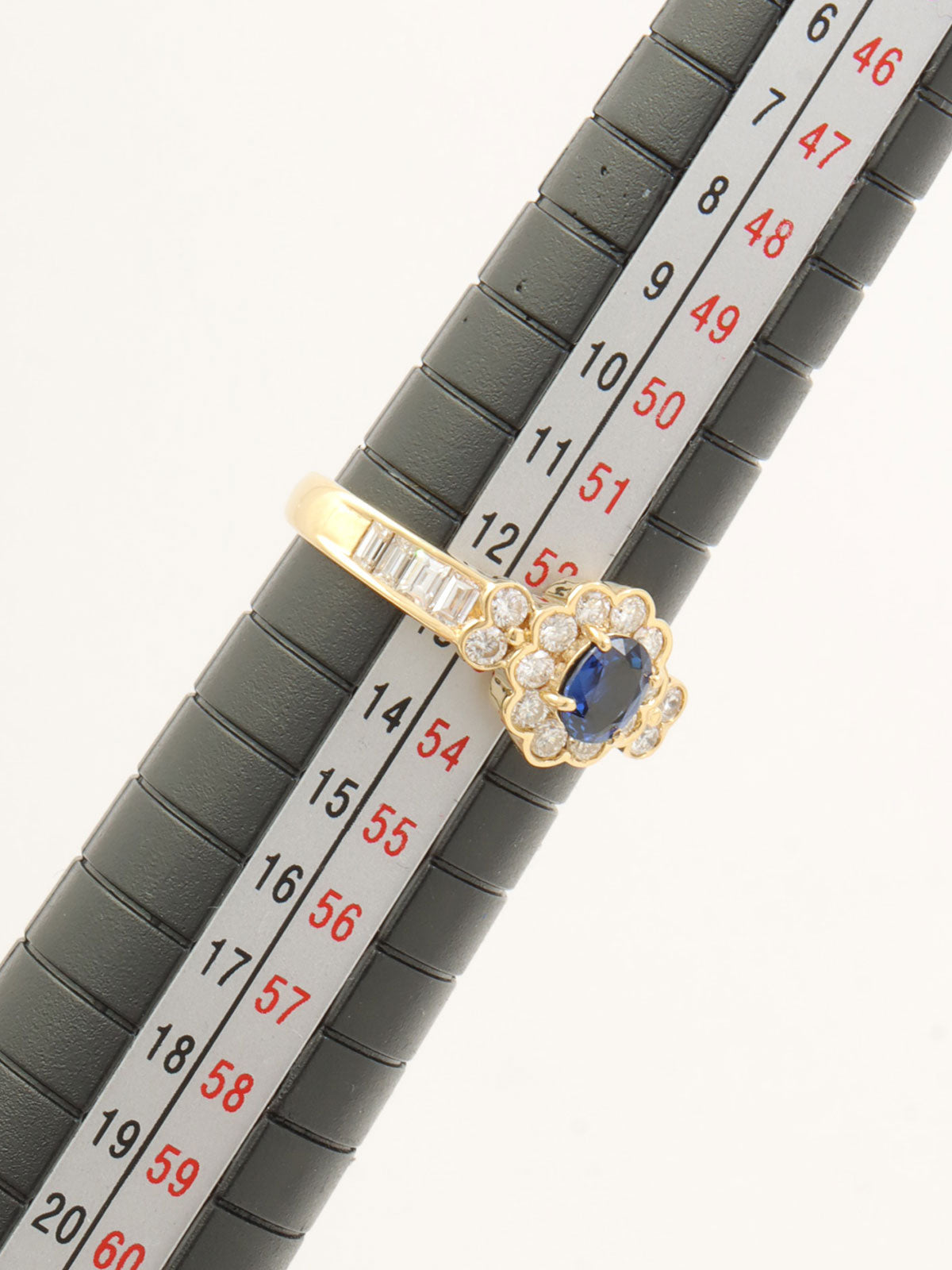 18Kサファイアダイヤモンドフラワーモチーフリング ゴールド/ブルー #12