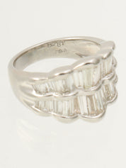 18K Diamond Design Ring #53 Silver