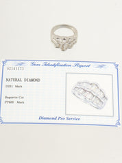 18K Diamond Design Ring #53 Silver