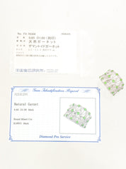 18Kガーネットダイヤモンドデザインリング シルバー/ライトグリーン #11.5