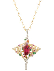 18K Tourmaline Necklace Gold/Pink