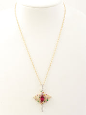 18K Tourmaline Necklace Gold/Pink