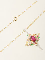 18K Tourmaline Necklace Gold/Pink