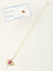 18K Tourmaline Necklace Gold/Pink