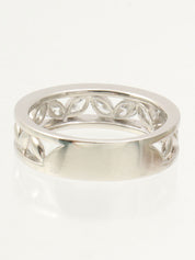 ワコウプラチナダイヤモンドデザインリング シルバー