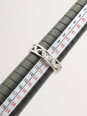 ワコウプラチナダイヤモンドデザインリング シルバー