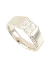 铂金钻石设计戒指 银色