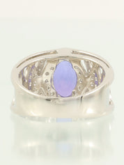 プラチナタンザナイトダイヤモンドデザインリング シルバー/ブルー