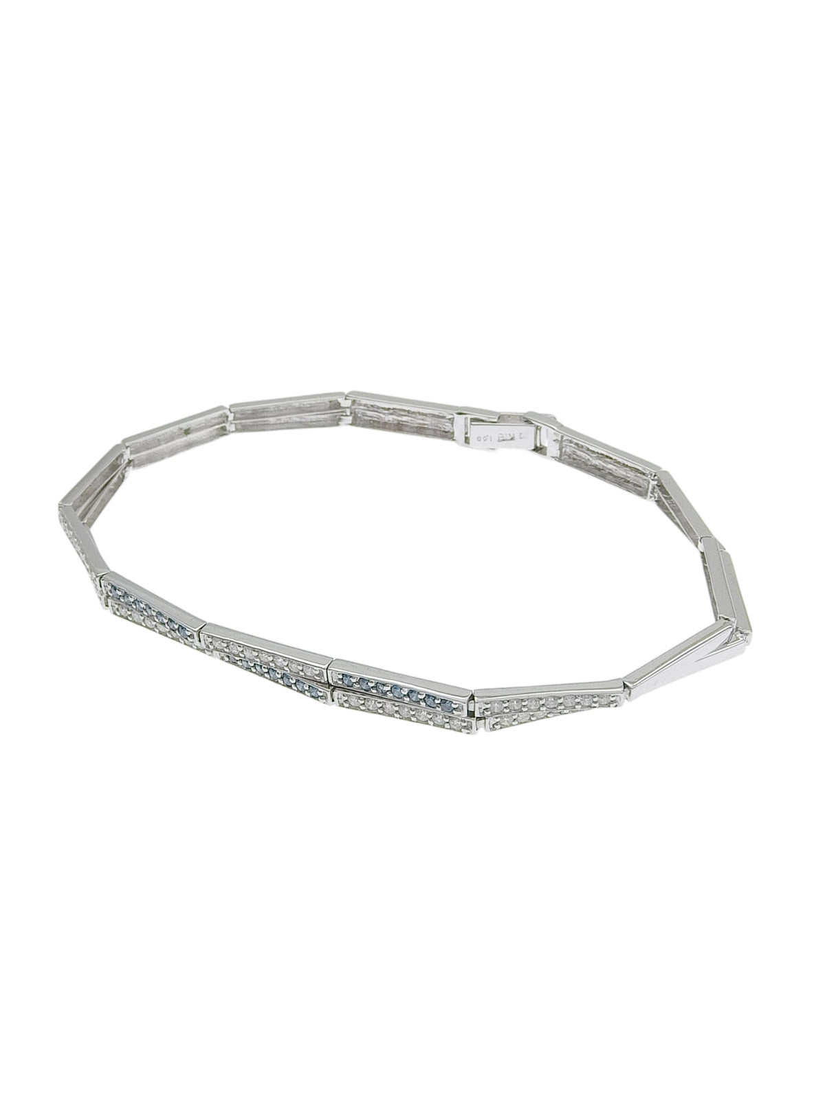 18K钻石手链，银色/浅蓝色