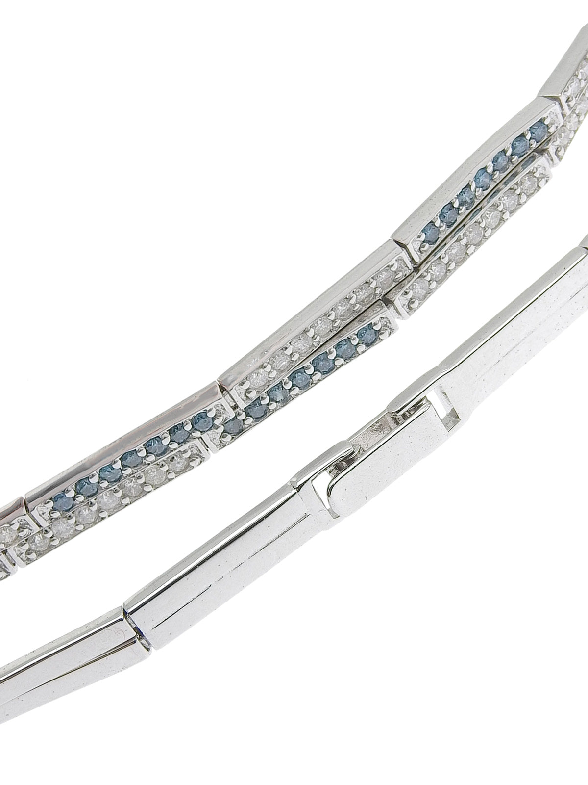 18K钻石手链，银色/浅蓝色