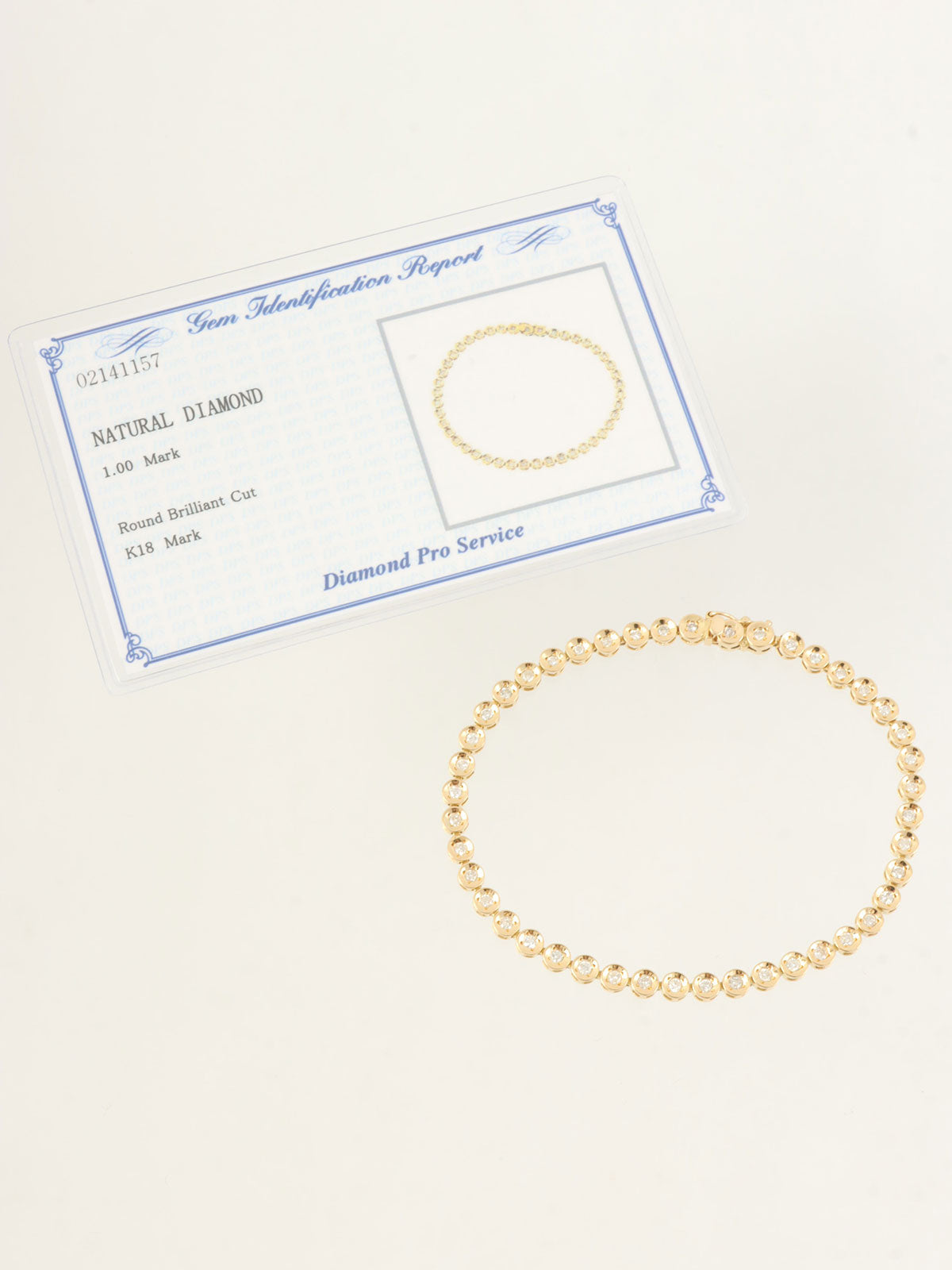 18Kテニスブレスレット ゴールド