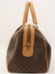 マカダムパターンロゴエンボスミニボストンバッグ ブラウン