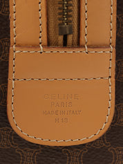 マカダムパターンロゴエンボスミニボストンバッグ ブラウン