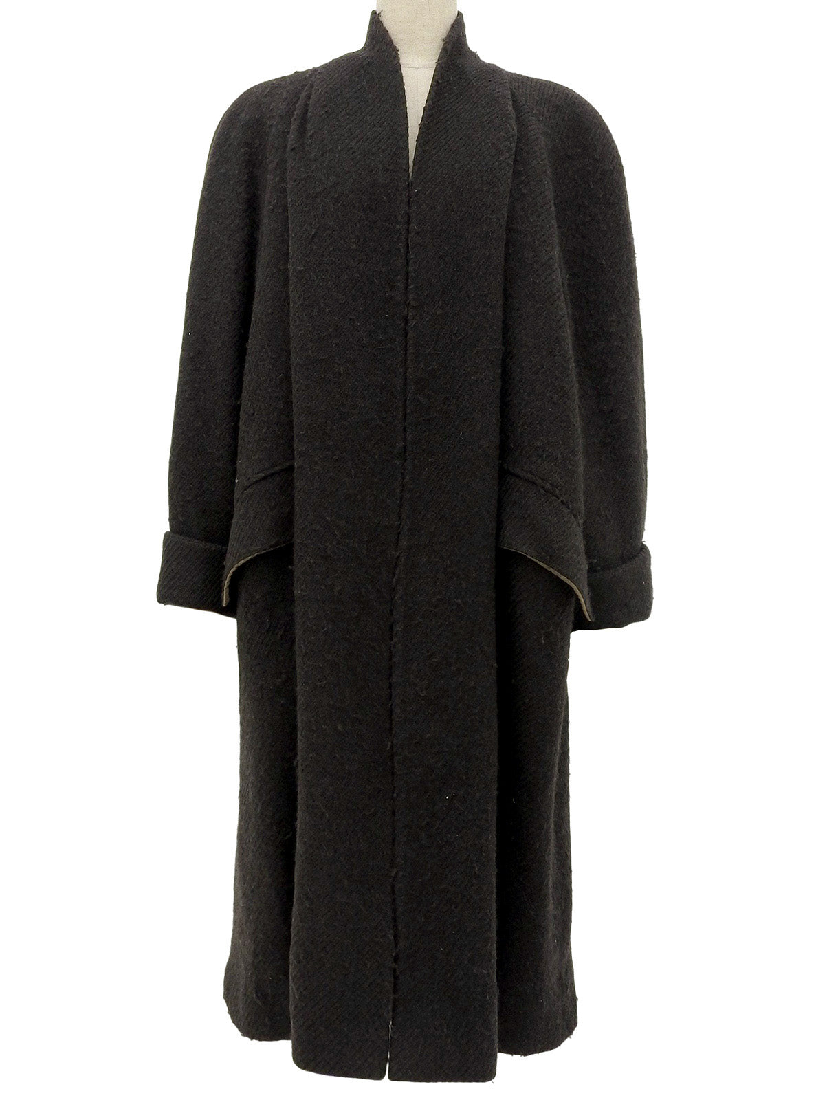 ウールロングコート チャコールグレー