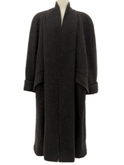 ウールロングコート チャコールグレー