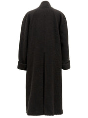 ウールロングコート チャコールグレー