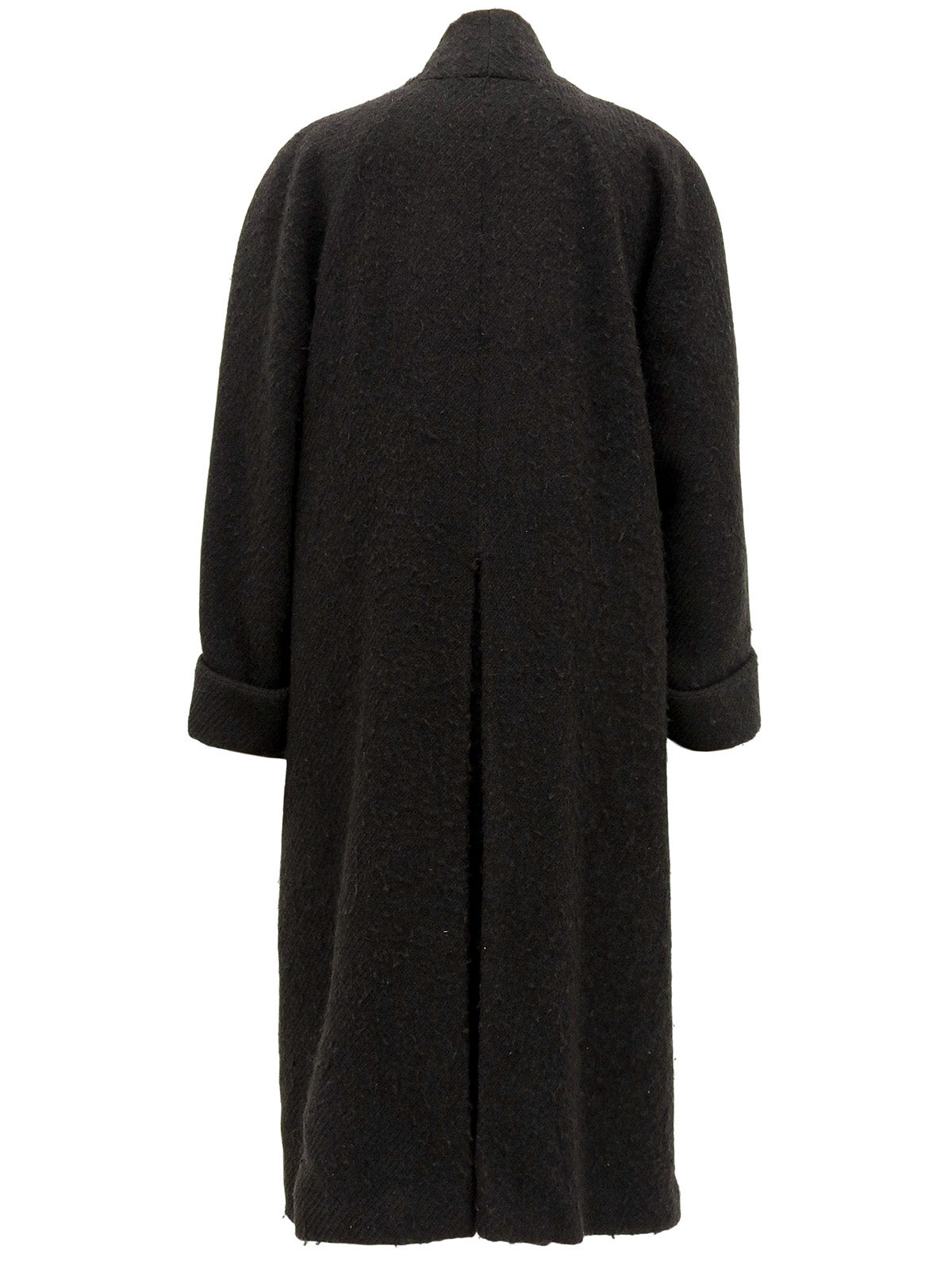 ウールロングコート チャコールグレー