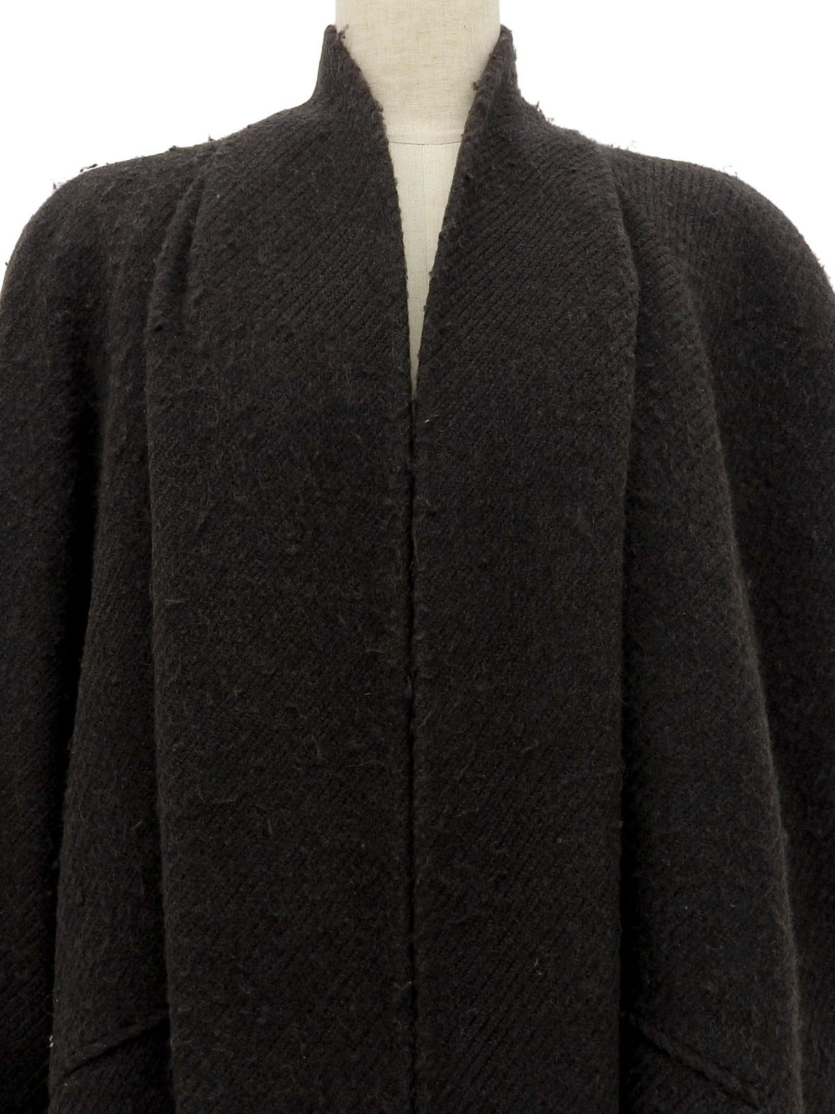 ウールロングコート チャコールグレー