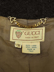 ウールロングコート チャコールグレー