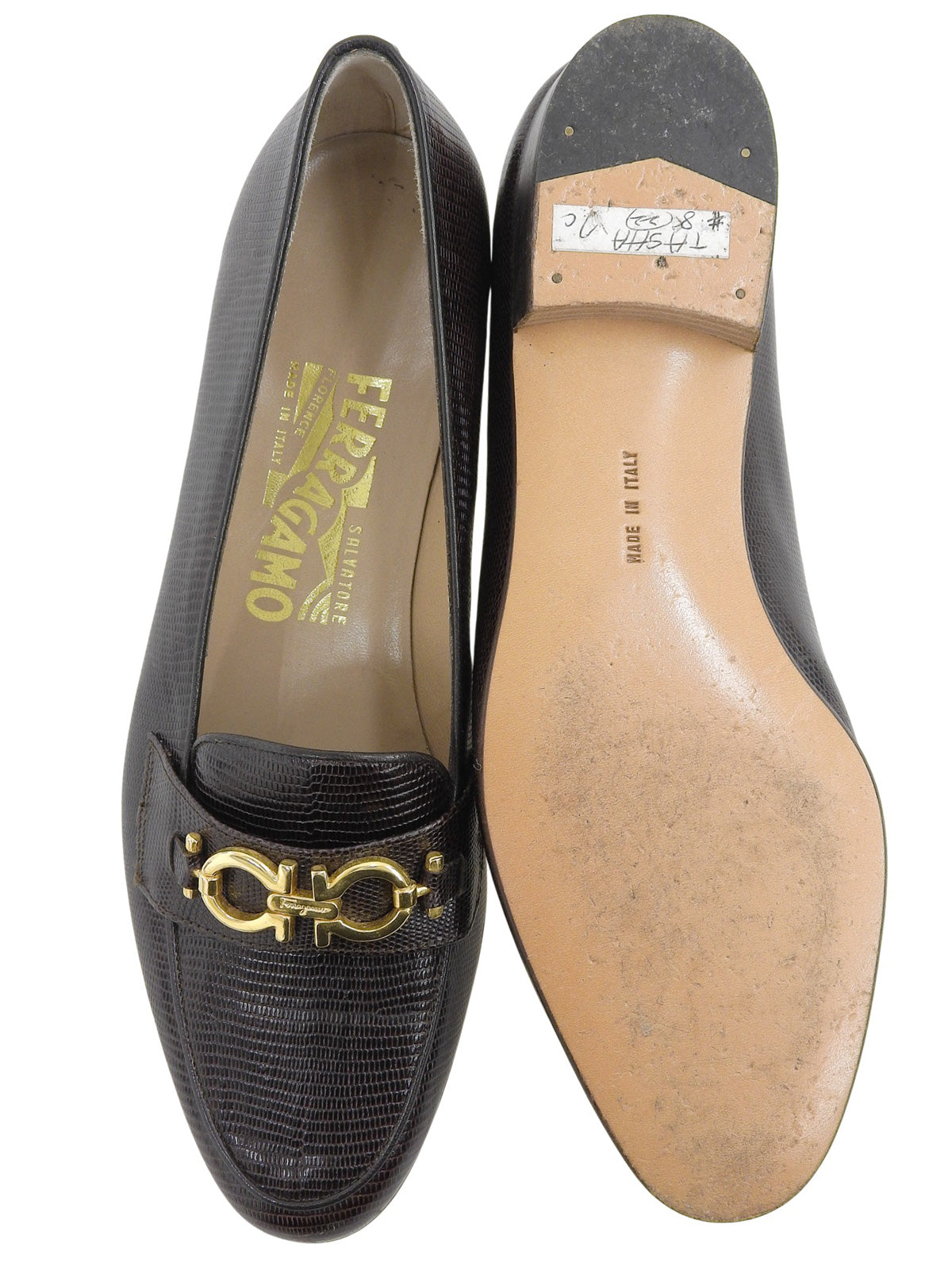 ガンチーニプレートローファー ダークブラウン