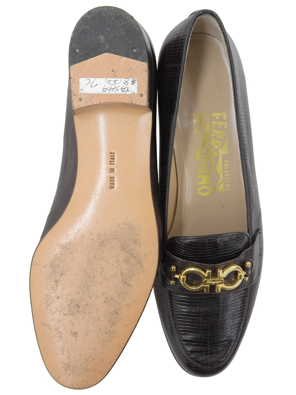 ガンチーニプレートローファー ダークブラウン