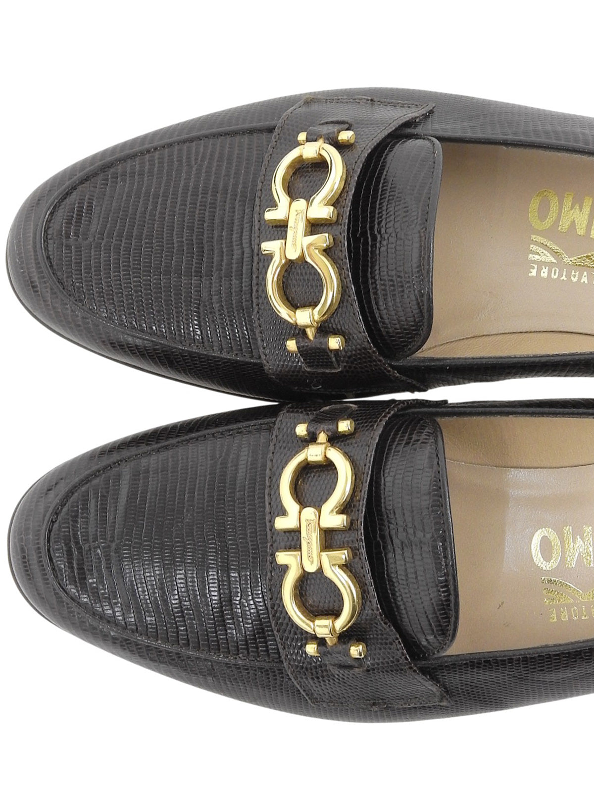 ガンチーニプレートローファー ダークブラウン