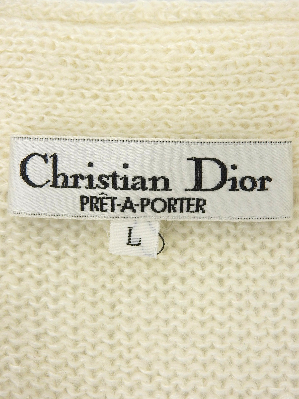 ウールリボンデザインカーディガン ホワイト