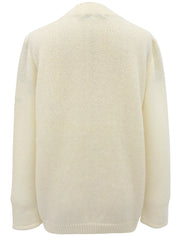 ウールリボンデザインカーディガン ホワイト