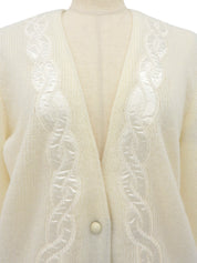 ウールリボンデザインカーディガン ホワイト