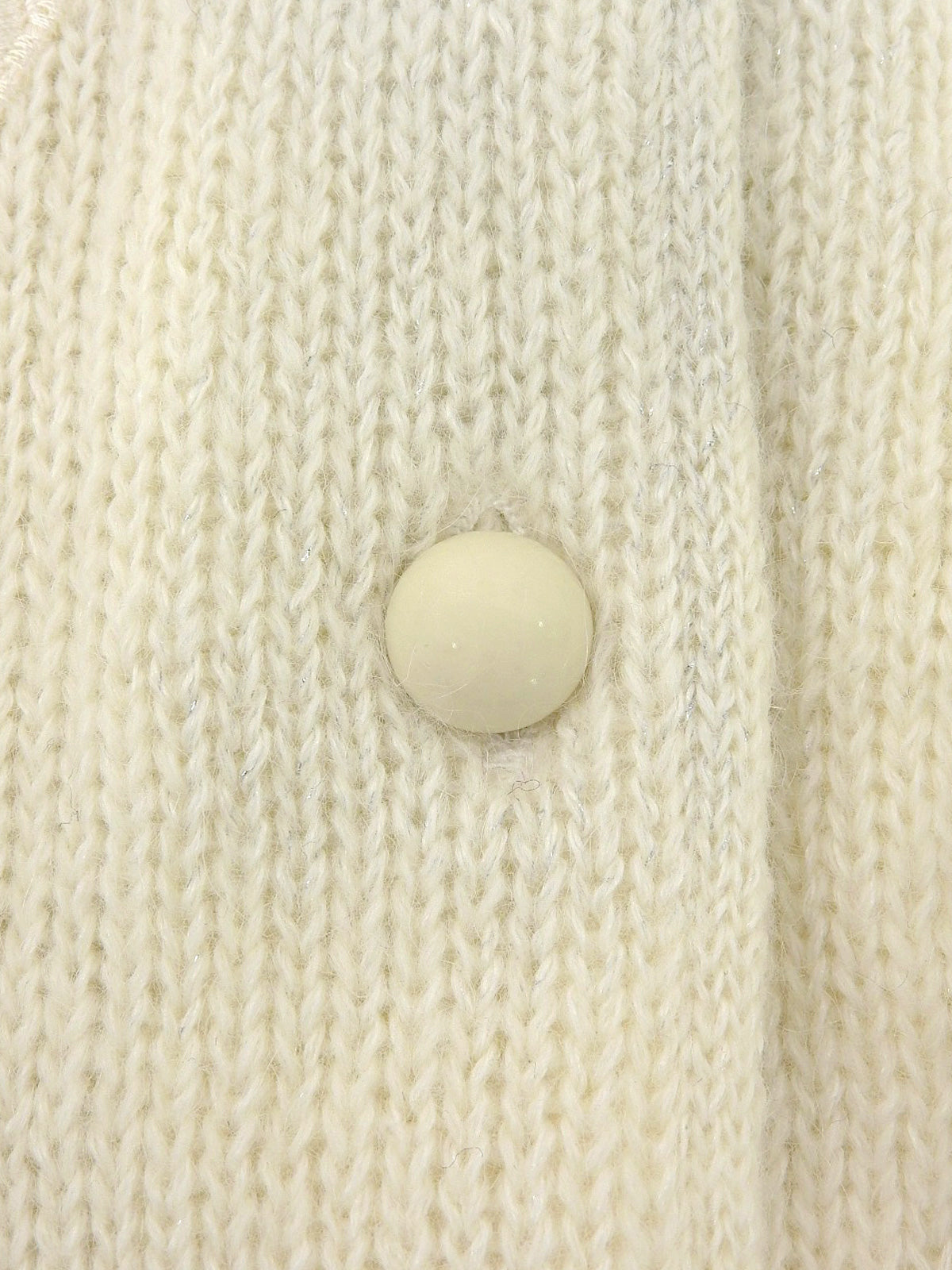 ウールリボンデザインカーディガン ホワイト