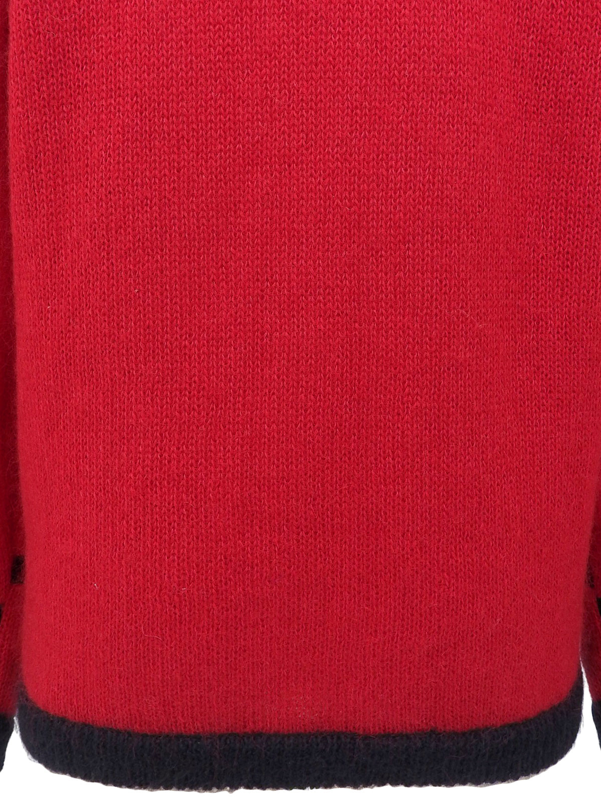 ウールデザインカーディガン レッド/ブラック