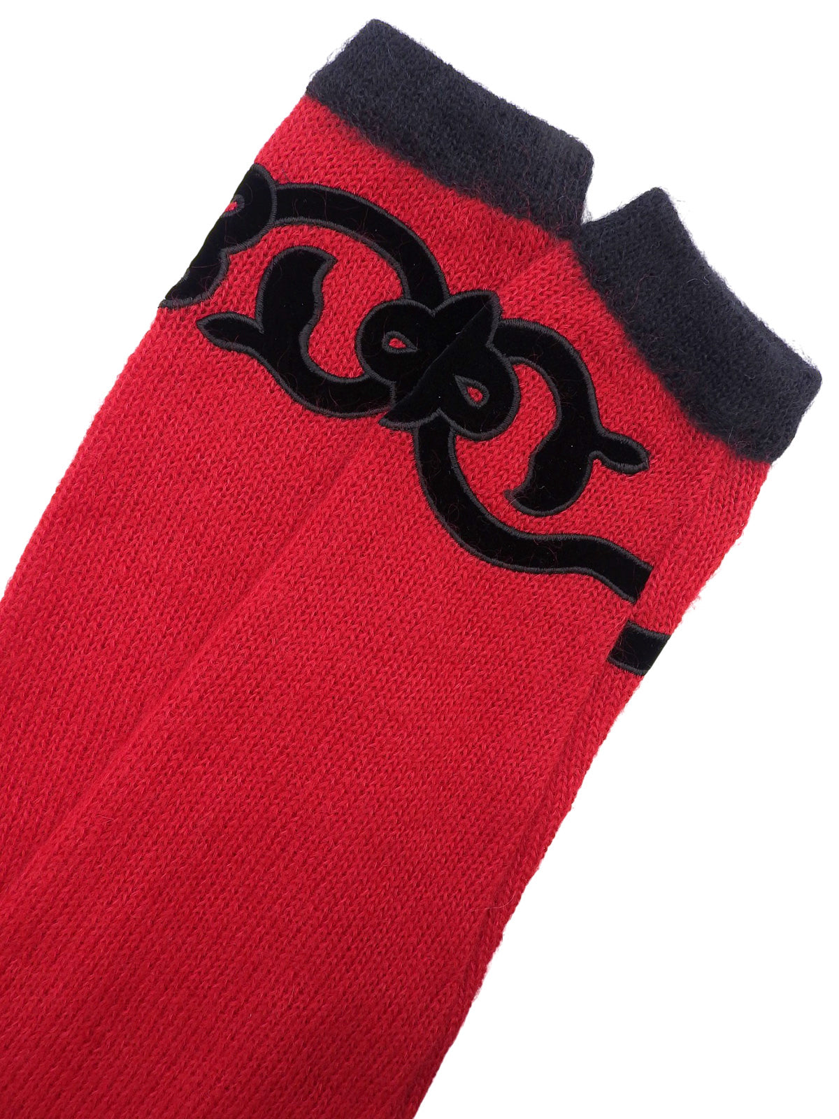 ウールデザインカーディガン レッド/ブラック