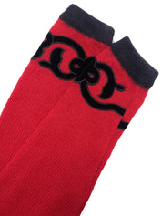 ウールデザインカーディガン レッド/ブラック