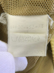 ロゴ刺繍ジップアップベスト ベージュ