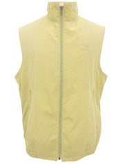 ロゴ刺繍ジップアップベスト ベージュ