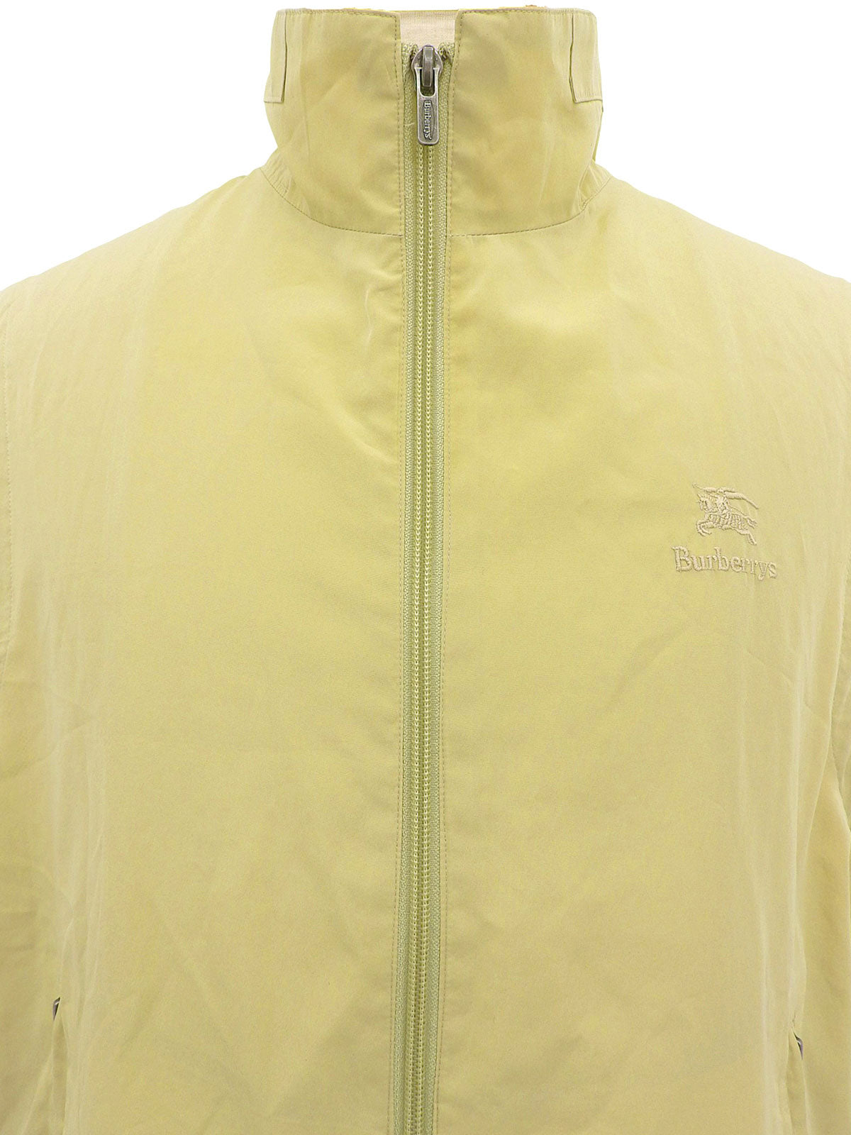 ロゴ刺繍ジップアップベスト ベージュ