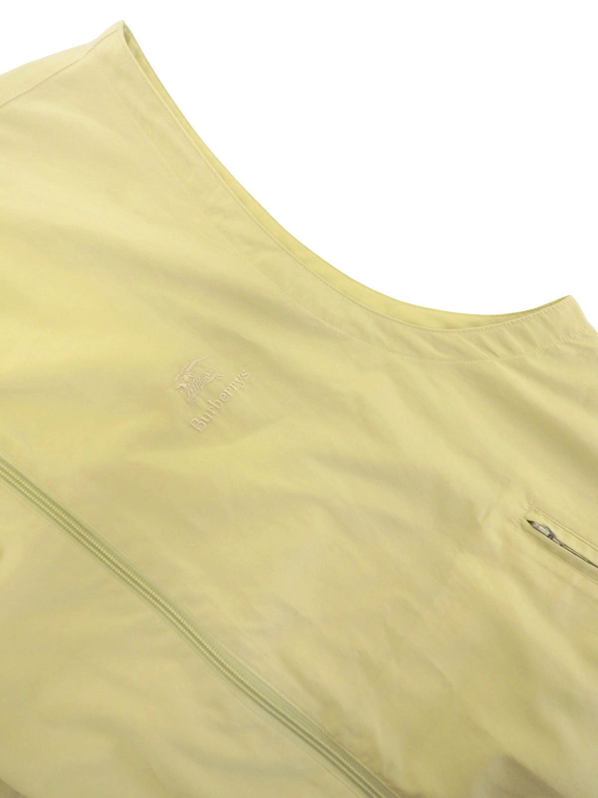 ロゴ刺繍ジップアップベスト ベージュ