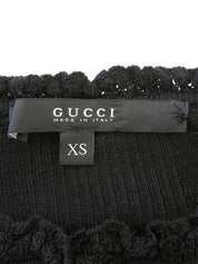 Knit short sleeve top in black