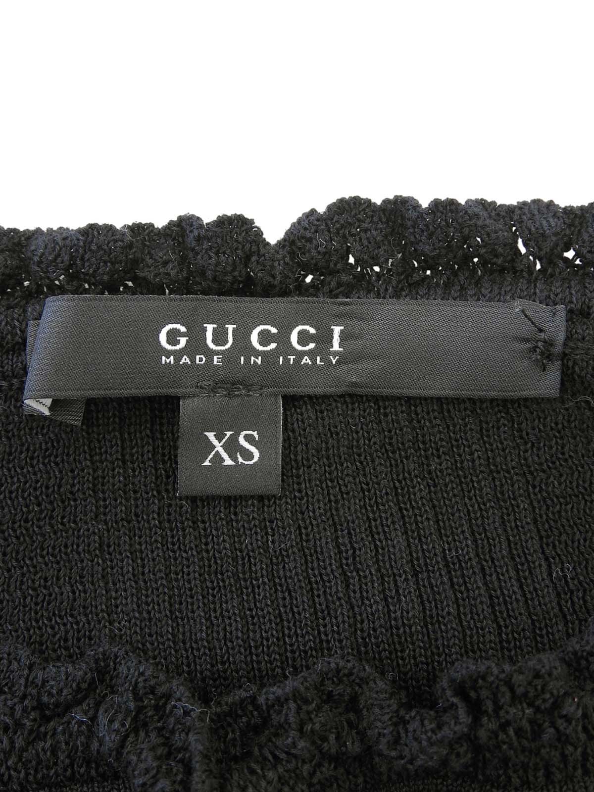 ニット半袖トップス ブラック