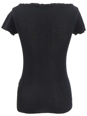 ニットハーフスリーブトップス ブラック