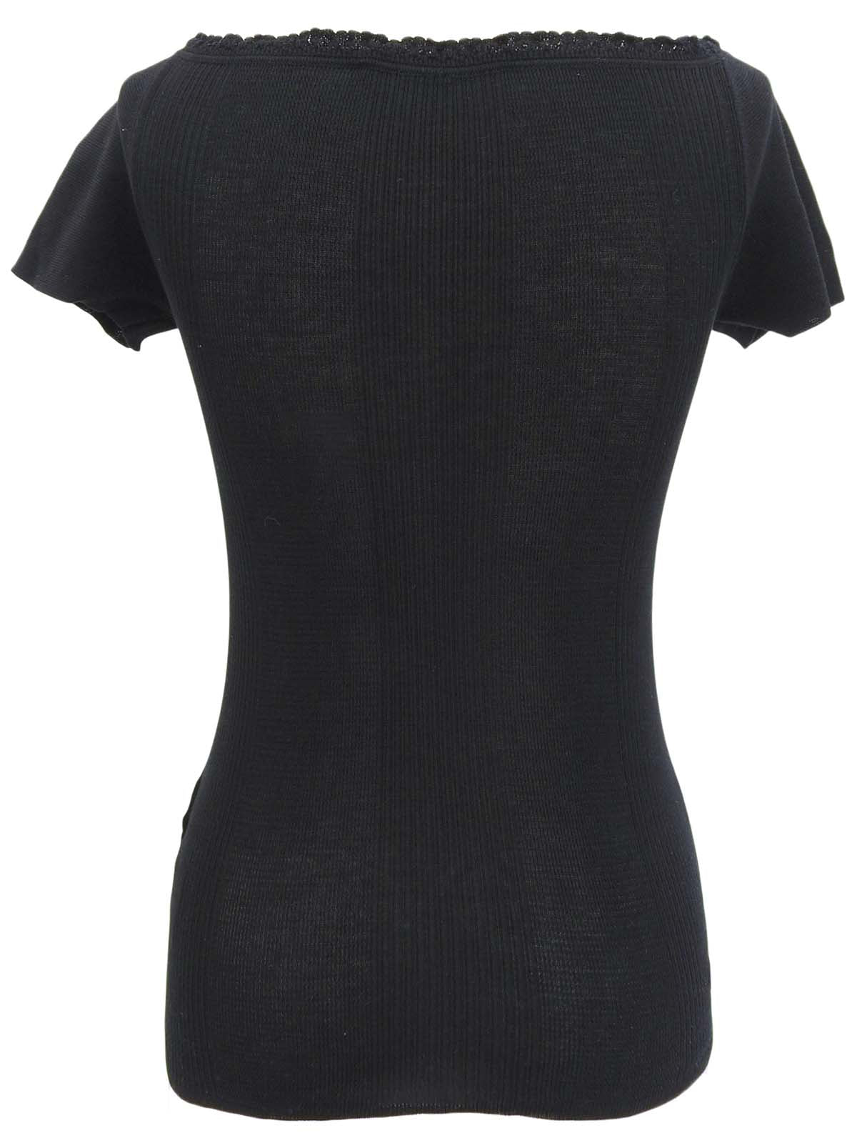 ニット半袖トップス ブラック