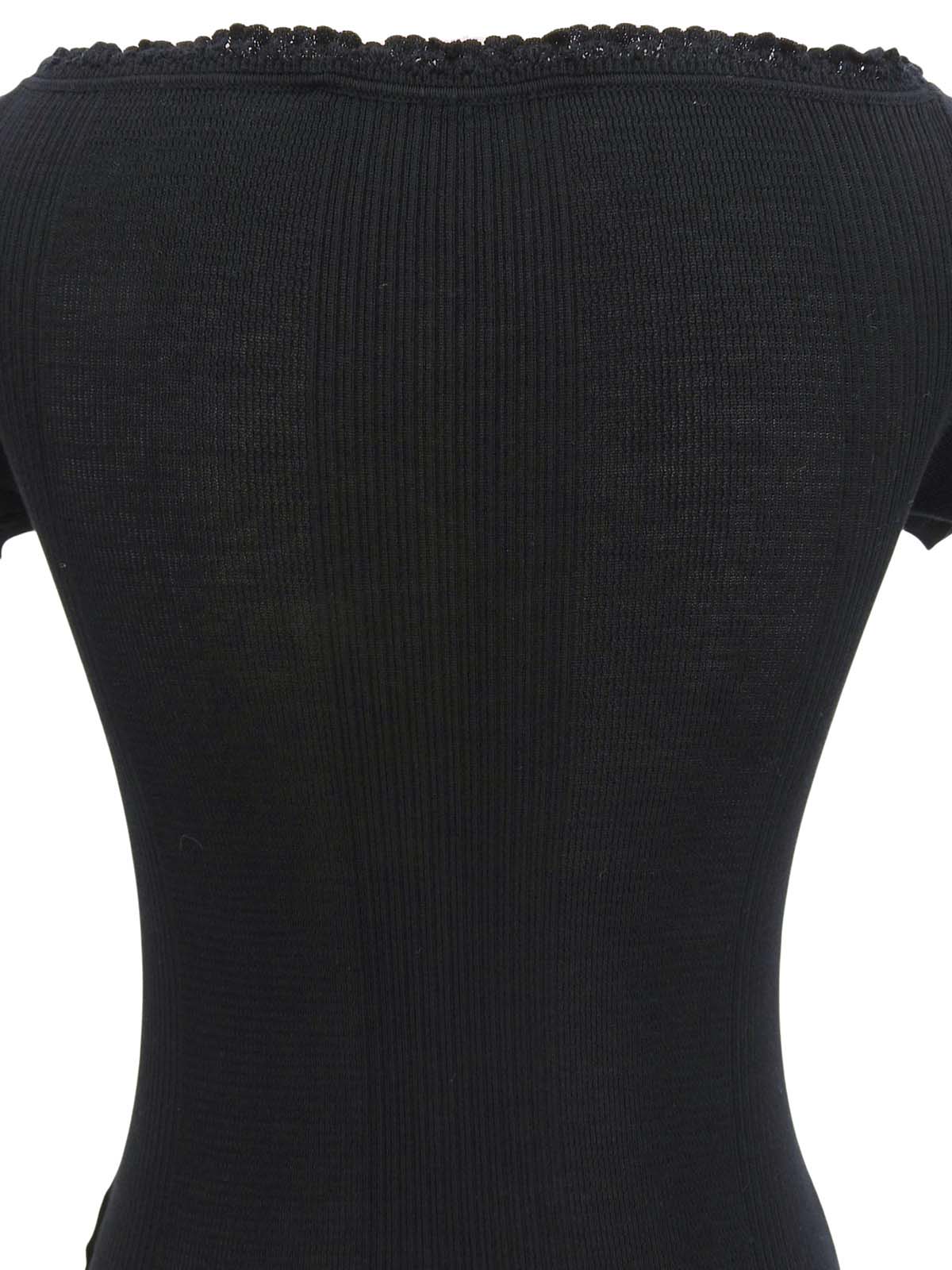 ニットハーフスリーブトップス ブラック