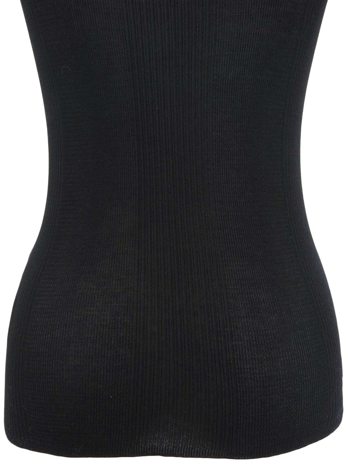 Knit short sleeve top in black
