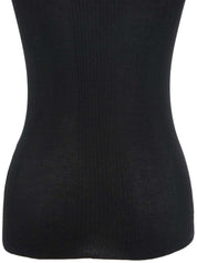 Knit short sleeve top in black