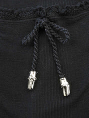 Knit short sleeve top in black