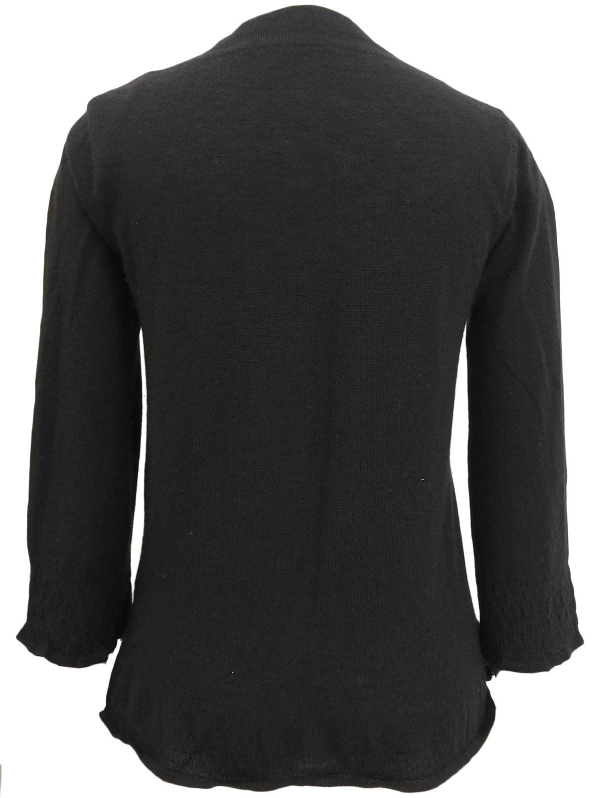 カシミヤフリルデザインカーディガン ブラック