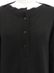 カシミアフリルデザインカーディガン ブラック